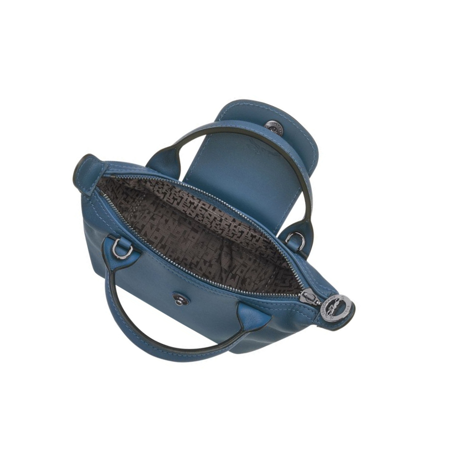 Bolsos Cruzados Longchamp Le Pliage Cuir Mujer Azules | ES-DINX341