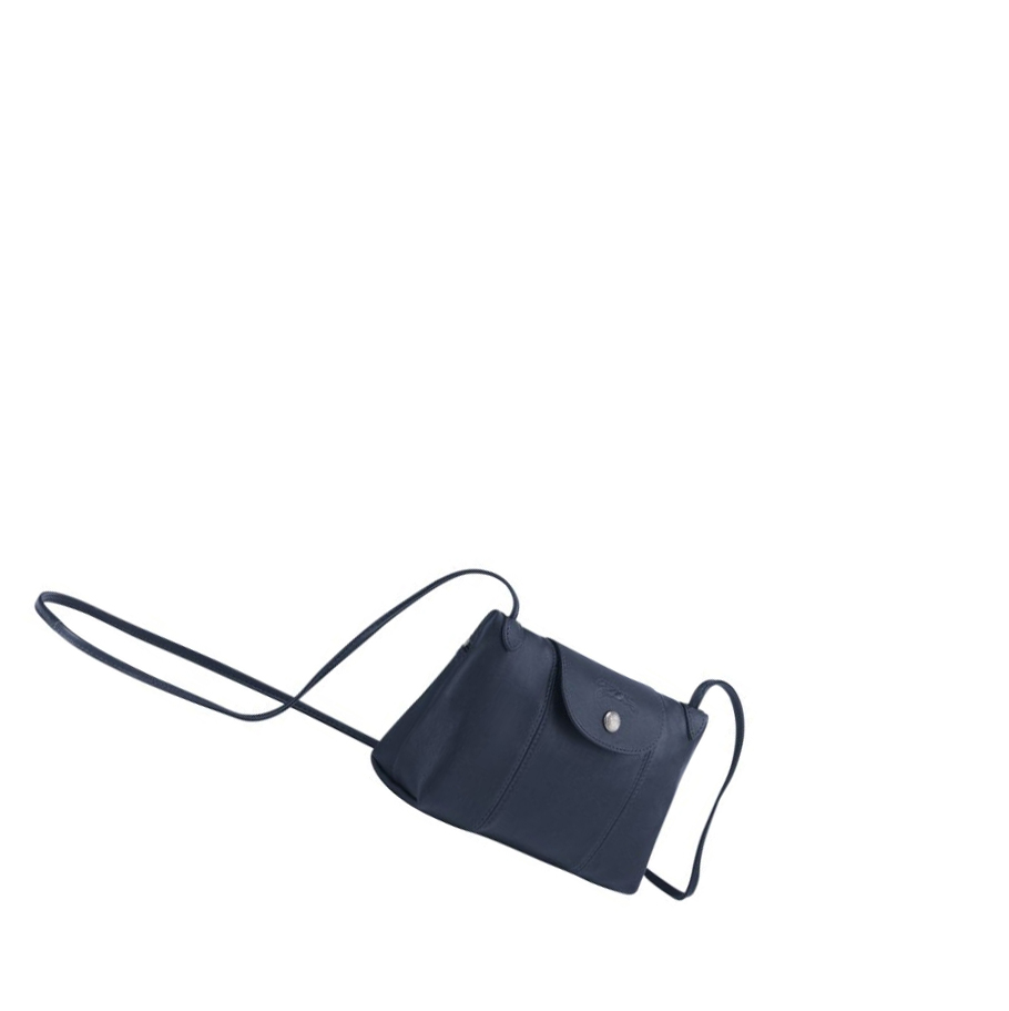 Bolsos Cruzados Longchamp Le Pliage Cuir Mujer Azul Marino | ES-DVXS482