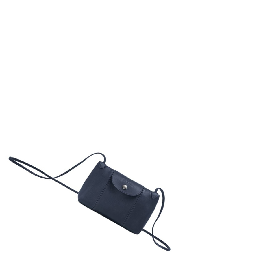 Bolsos Cruzados Longchamp Le Pliage Cuir Mujer Azul Marino | ES-DVXS482