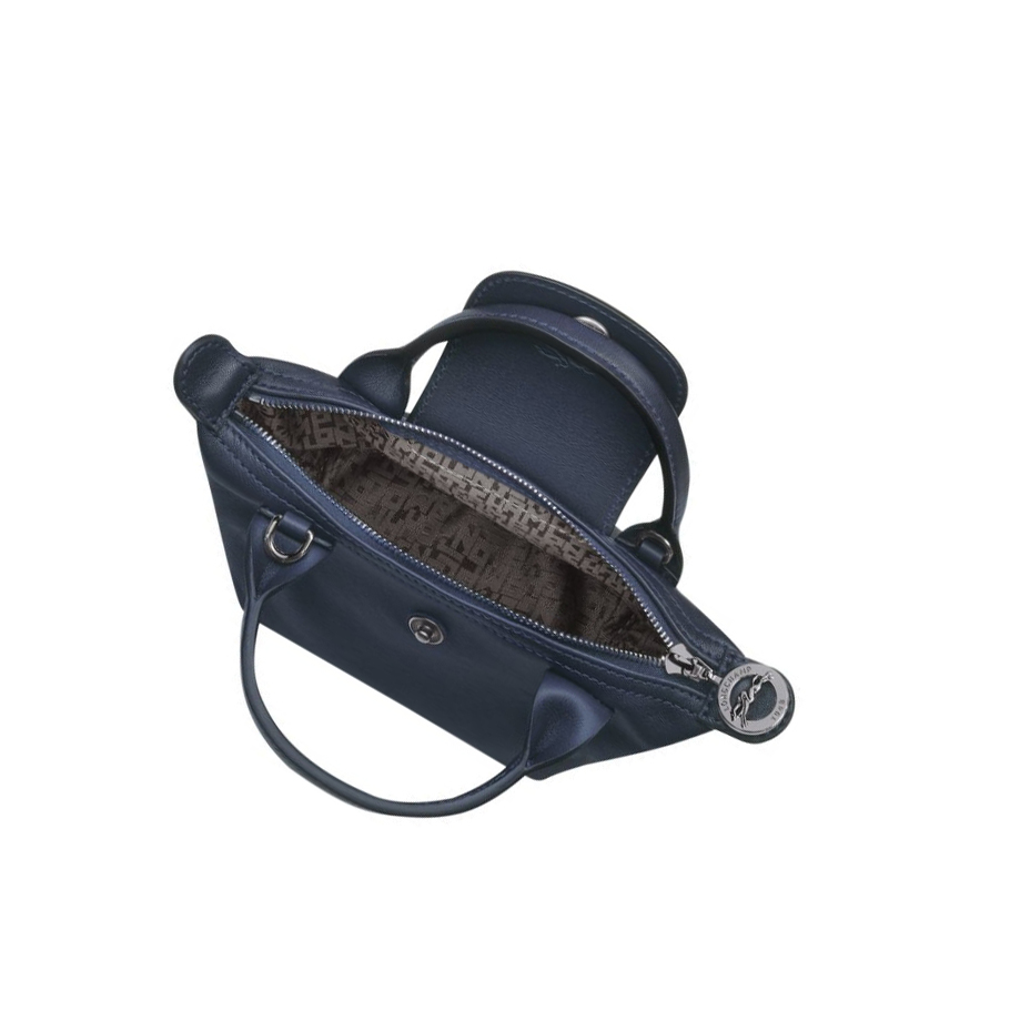 Bolsos Cruzados Longchamp Le Pliage Cuir Mujer Azul Marino | ES-EMPN079