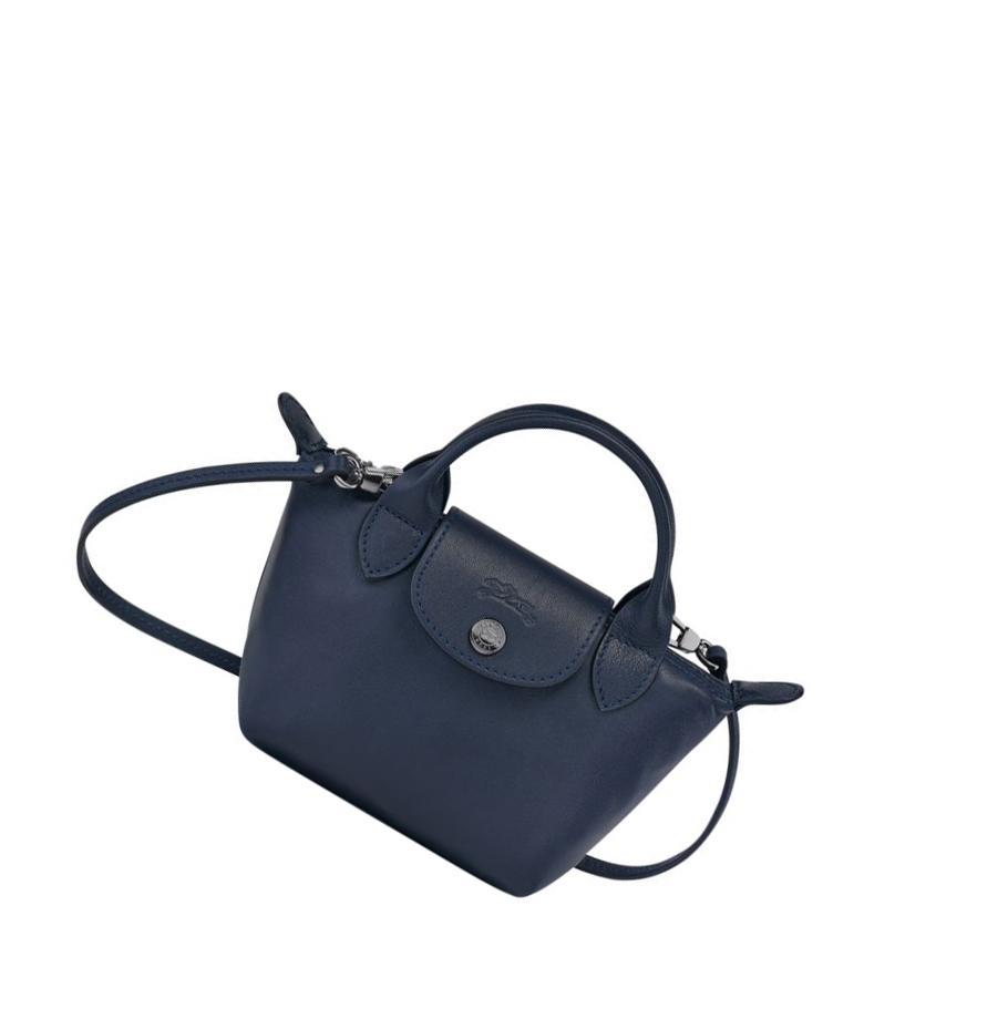 Bolsos Cruzados Longchamp Le Pliage Cuir Mujer Azul Marino | ES-EMPN079