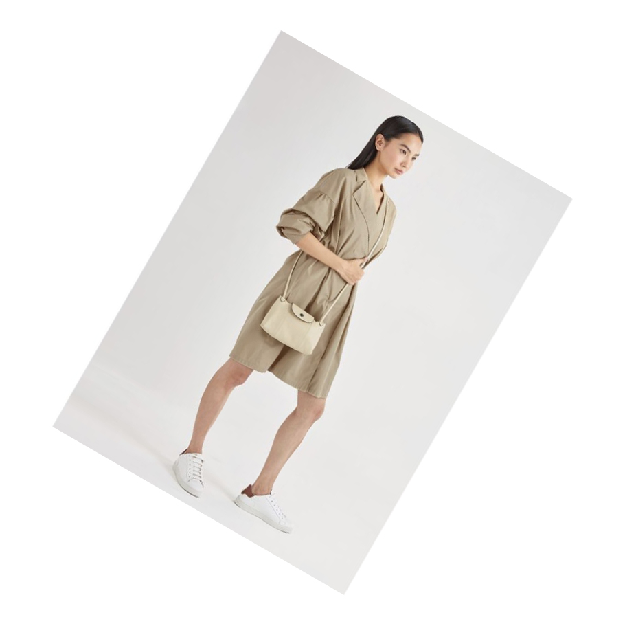 Bolsos Cruzados Longchamp Le Pliage Cuir Mujer Beige | ES-ERNF108