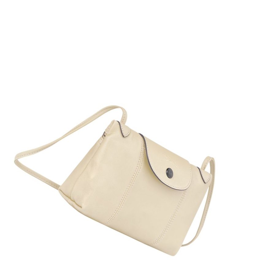 Bolsos Cruzados Longchamp Le Pliage Cuir Mujer Beige | ES-ERNF108