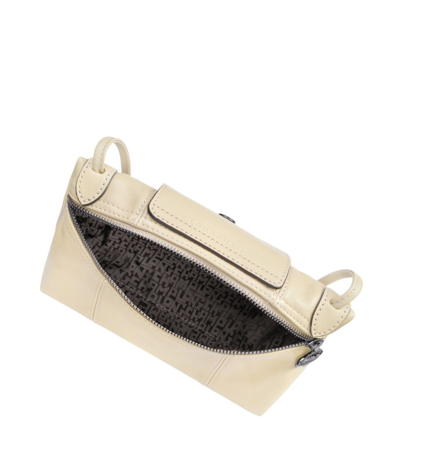 Bolsos Cruzados Longchamp Le Pliage Cuir Mujer Beige | ES-ERNF108