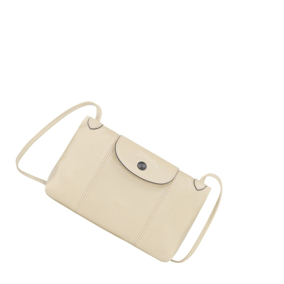 Bolsos Cruzados Longchamp Le Pliage Cuir Mujer Beige | ES-ERNF108