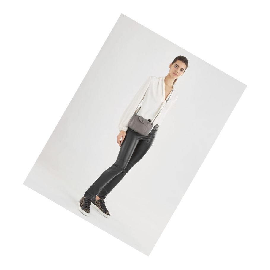 Bolsos Cruzados Longchamp Le Pliage Cuir Mujer Gris | ES-JIDZ270