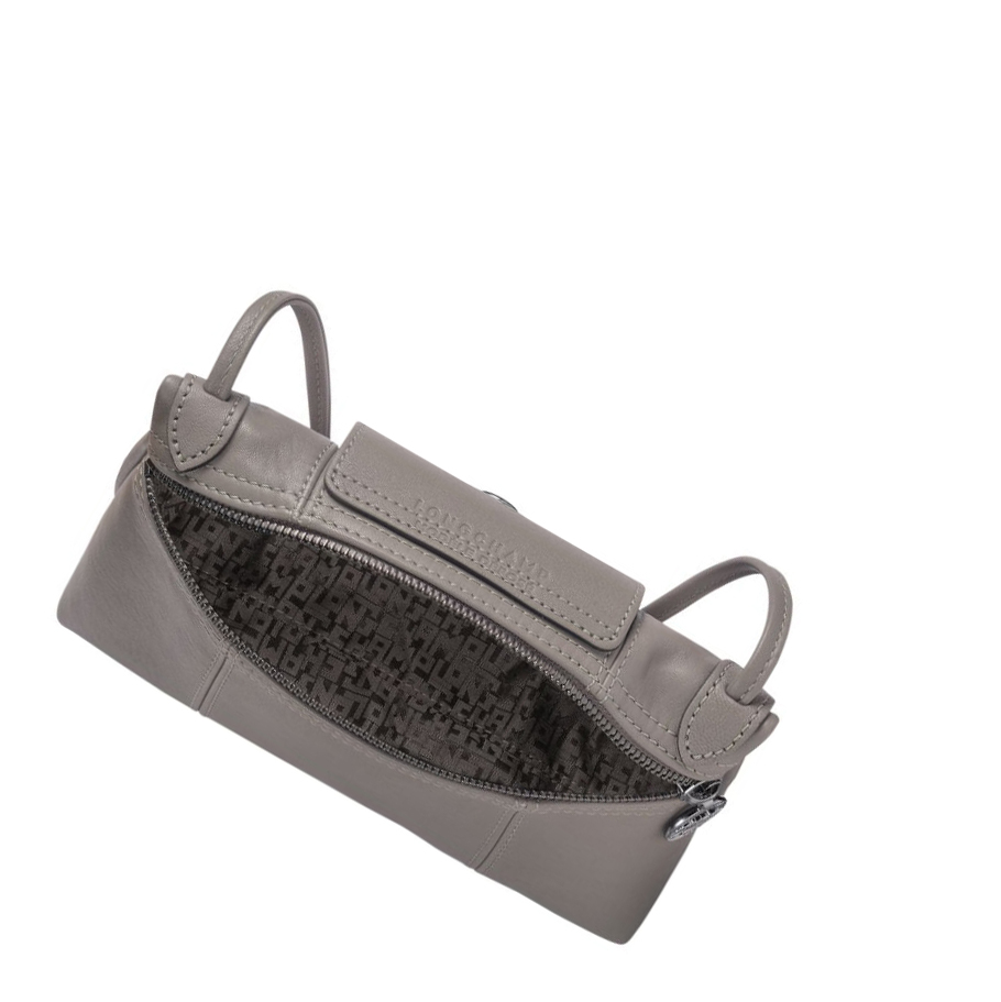 Bolsos Cruzados Longchamp Le Pliage Cuir Mujer Gris | ES-JIDZ270