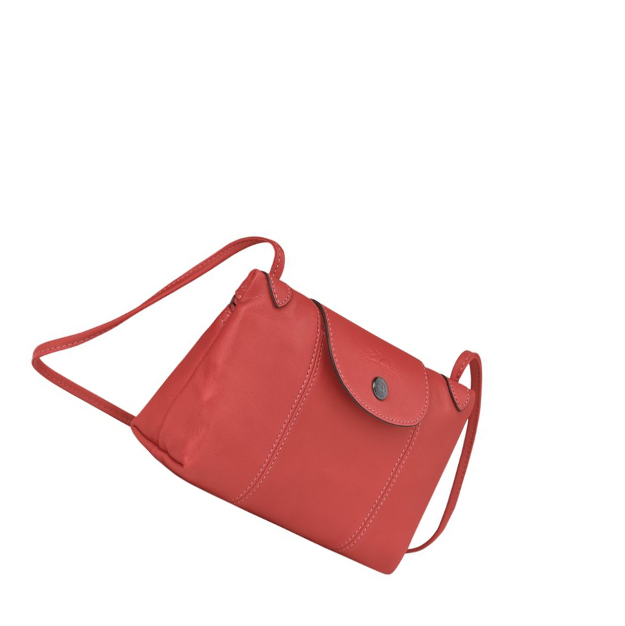 Bolsos Cruzados Longchamp Le Pliage Cuir Mujer Rojas | ES-MPCD740
