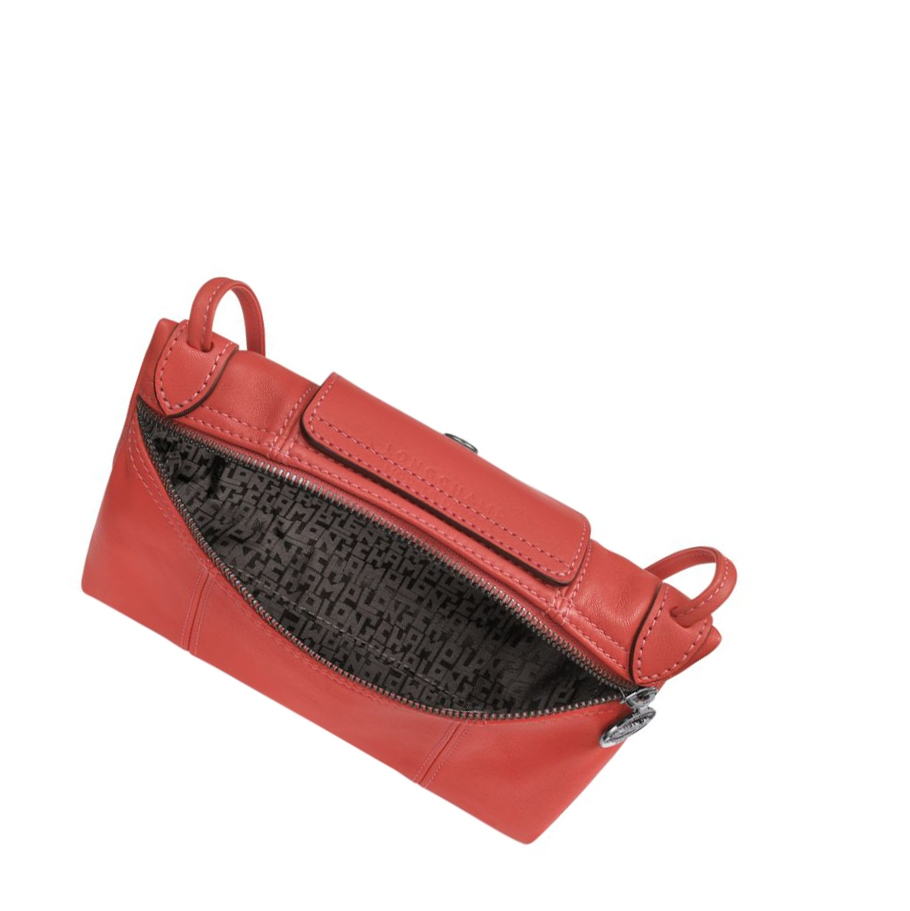 Bolsos Cruzados Longchamp Le Pliage Cuir Mujer Rojas | ES-MPCD740