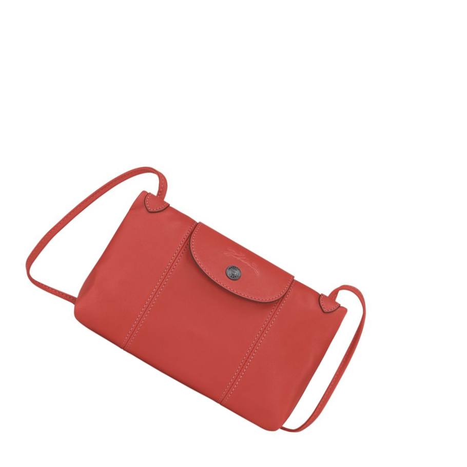 Bolsos Cruzados Longchamp Le Pliage Cuir Mujer Rojas | ES-MPCD740