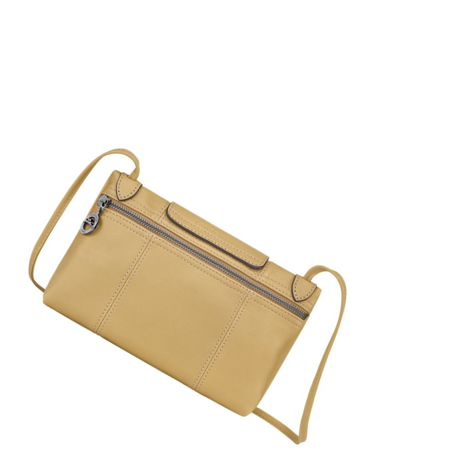 Bolsos Cruzados Longchamp Le Pliage Cuir Mujer Beige | ES-SLQW620