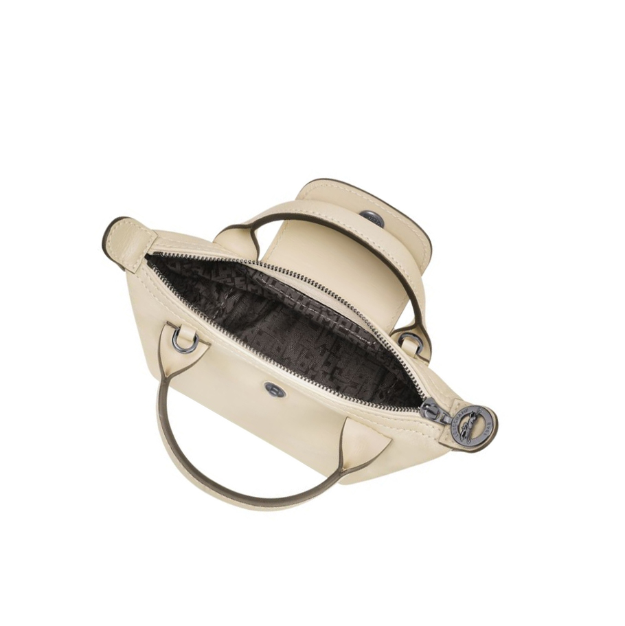Bolsos Cruzados Longchamp Le Pliage Cuir Mujer Beige | ES-VXQS514