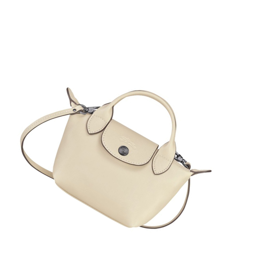 Bolsos Cruzados Longchamp Le Pliage Cuir Mujer Beige | ES-VXQS514