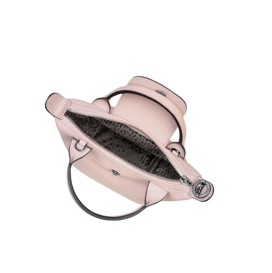 Bolsos Cruzados Longchamp Le Pliage Cuir Mujer Rosas | ES-WZYF935