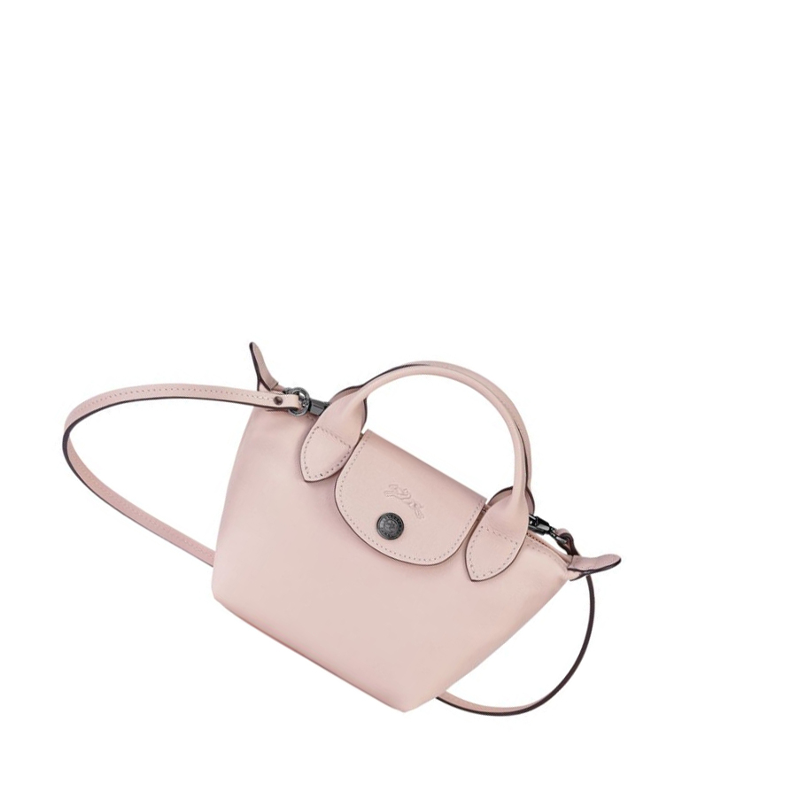 Bolsos Cruzados Longchamp Le Pliage Cuir Mujer Rosas | ES-WZYF935