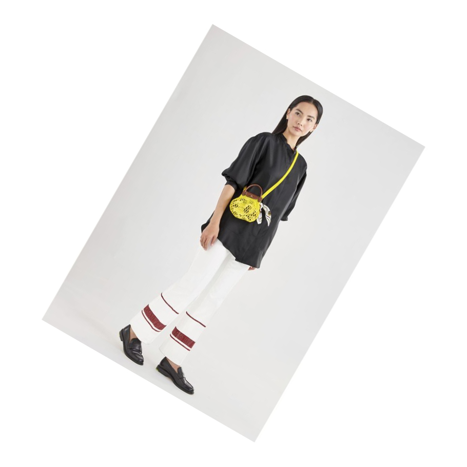 Bolsos Cruzados Longchamp Le Pliage Filet XS Mujer Amarillo | ES-MIOY832