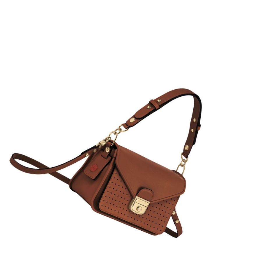 Bolsos Cruzados Longchamp Mademoiselle S Mujer Marrones | ES-VHTL752