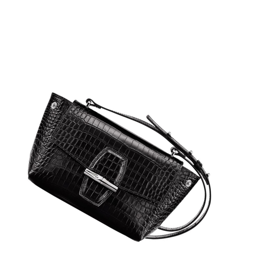 Bolsos Cruzados Longchamp Roseau S Mujer Negras | ES-WSAQ798