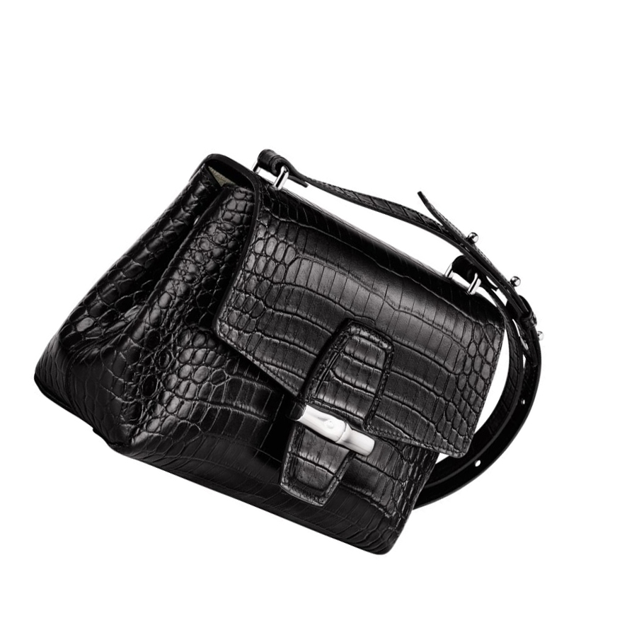 Bolsos Cruzados Longchamp Roseau S Mujer Negras | ES-WSAQ798