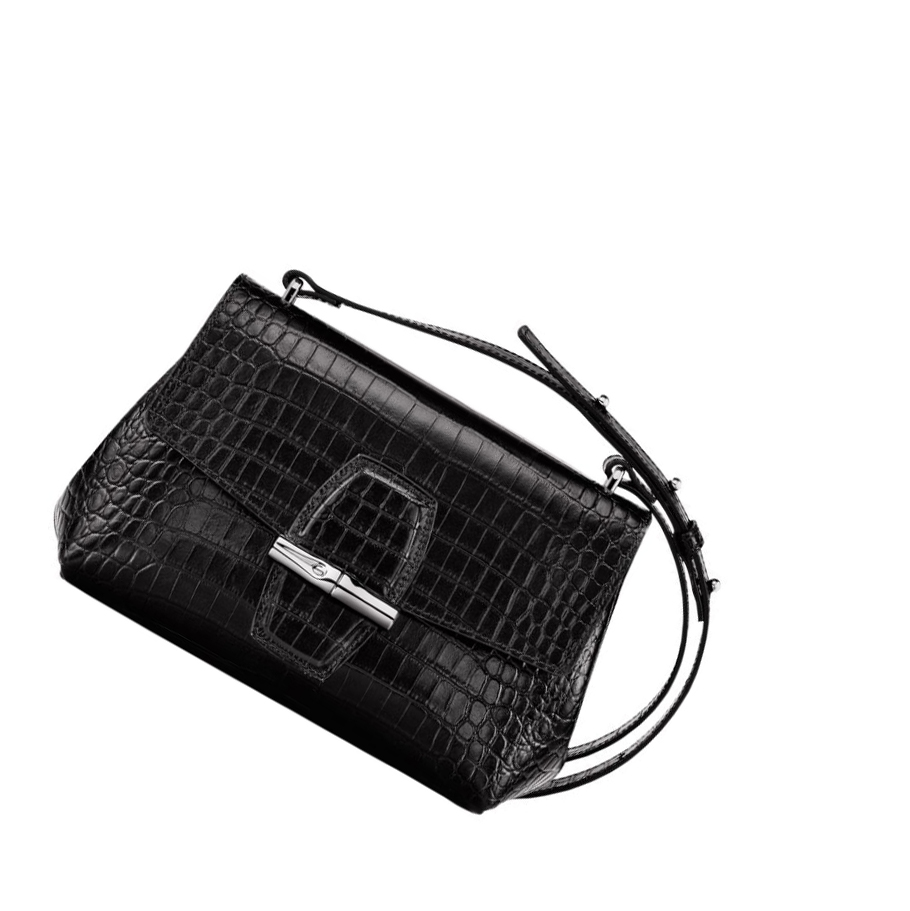 Bolsos Cruzados Longchamp Roseau S Mujer Negras | ES-WSAQ798
