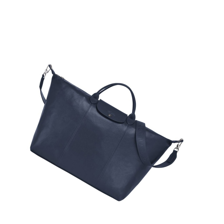 Bolsos De Viaje Longchamp Le Pliage Cuir L Mujer Azul Marino | ES-PHDS305