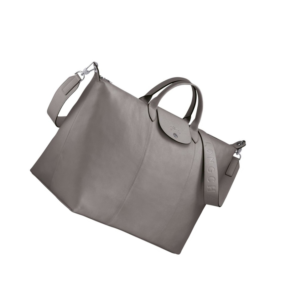 Bolsos De Viaje Longchamp Le Pliage Cuir L Hombre Gris | ES-UMFT896