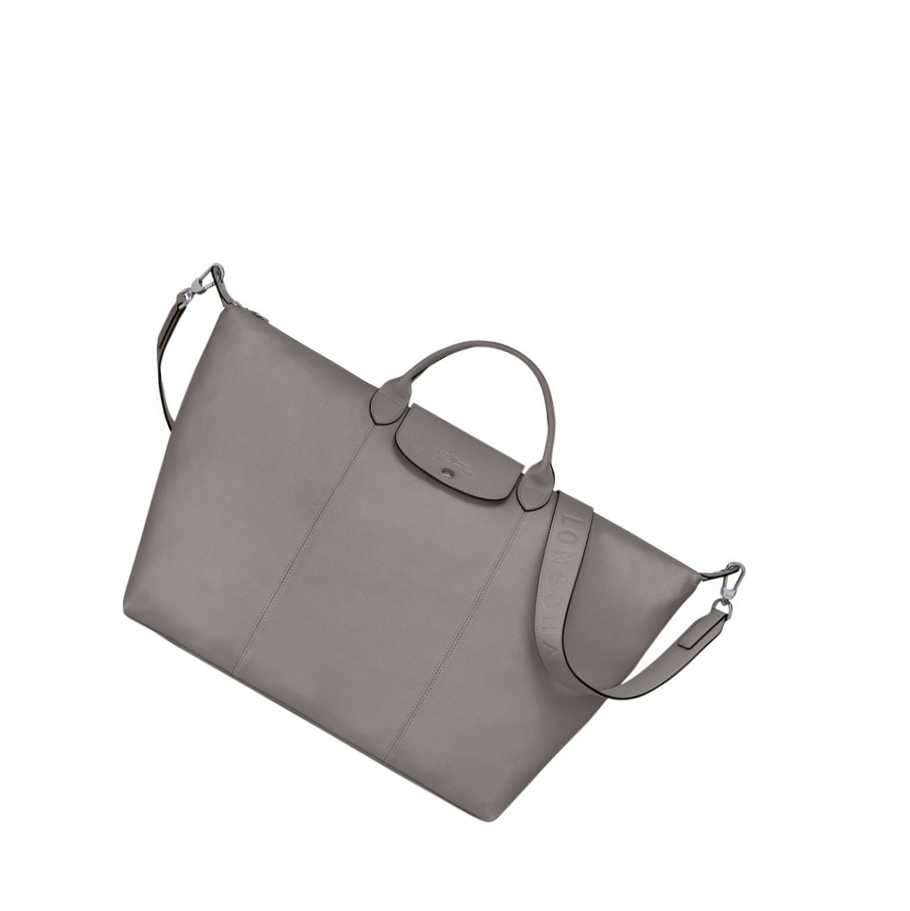 Bolsos De Viaje Longchamp Le Pliage Cuir L Hombre Gris | ES-UMFT896