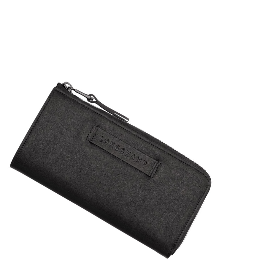 Carteras Longchamp 3D Mujer Negras | ES-PBIJ428