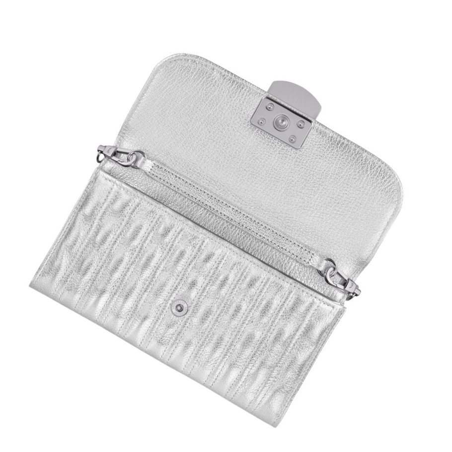 Carteras Longchamp Brioche Métal Mujer Plateadas | ES-QPKE095