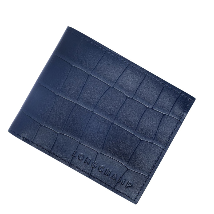 Carteras Longchamp Croco Block Mujer Azul Marino | ES-JCYE413