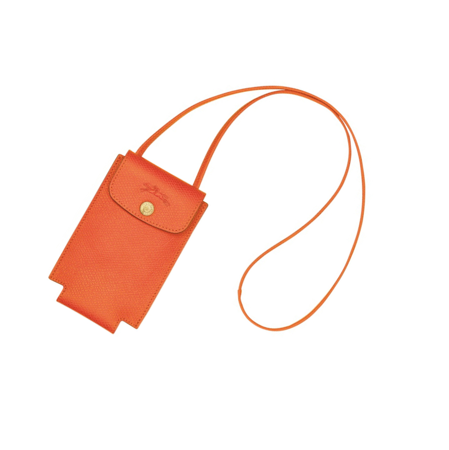 Fundas de Móvil Longchamp Cuir De Russie Mujer Naranjas | ES-WGQY028