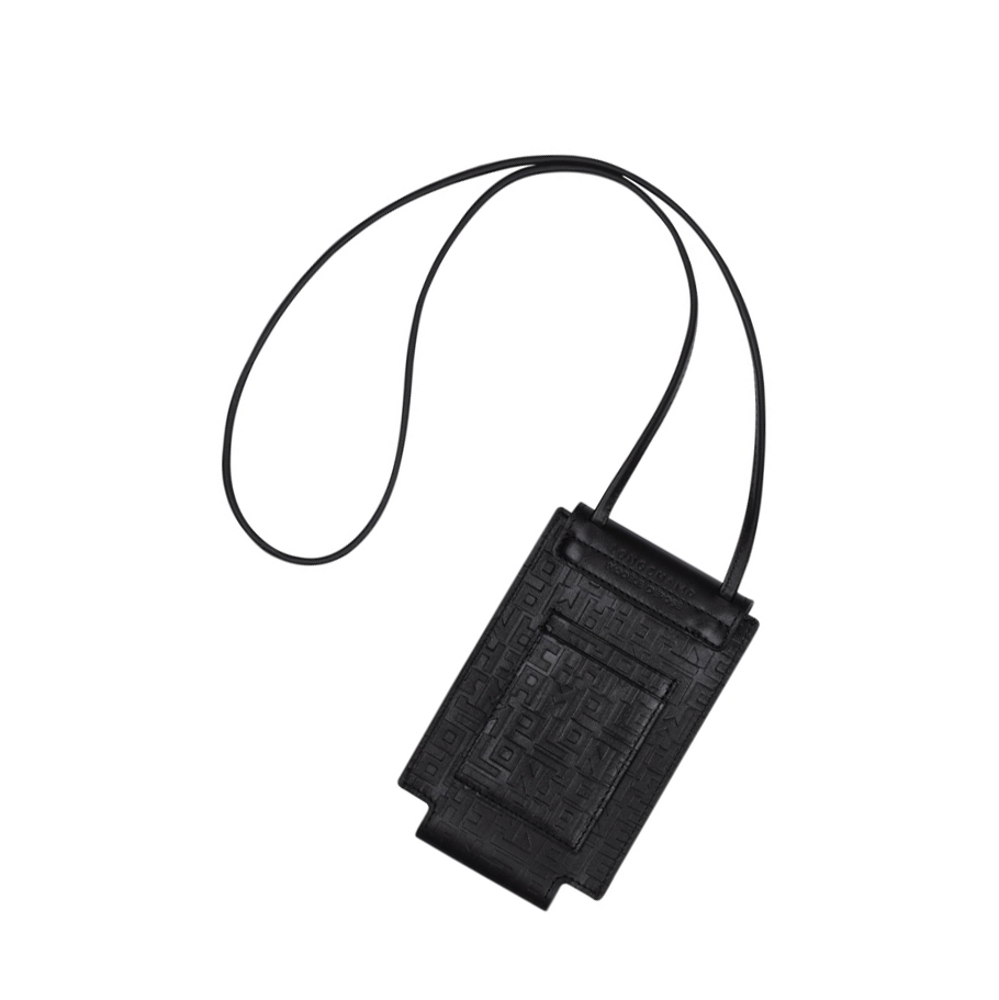 Fundas de Móvil Longchamp Le Pliage Cuir Lgp Mujer Negras | ES-EZML430