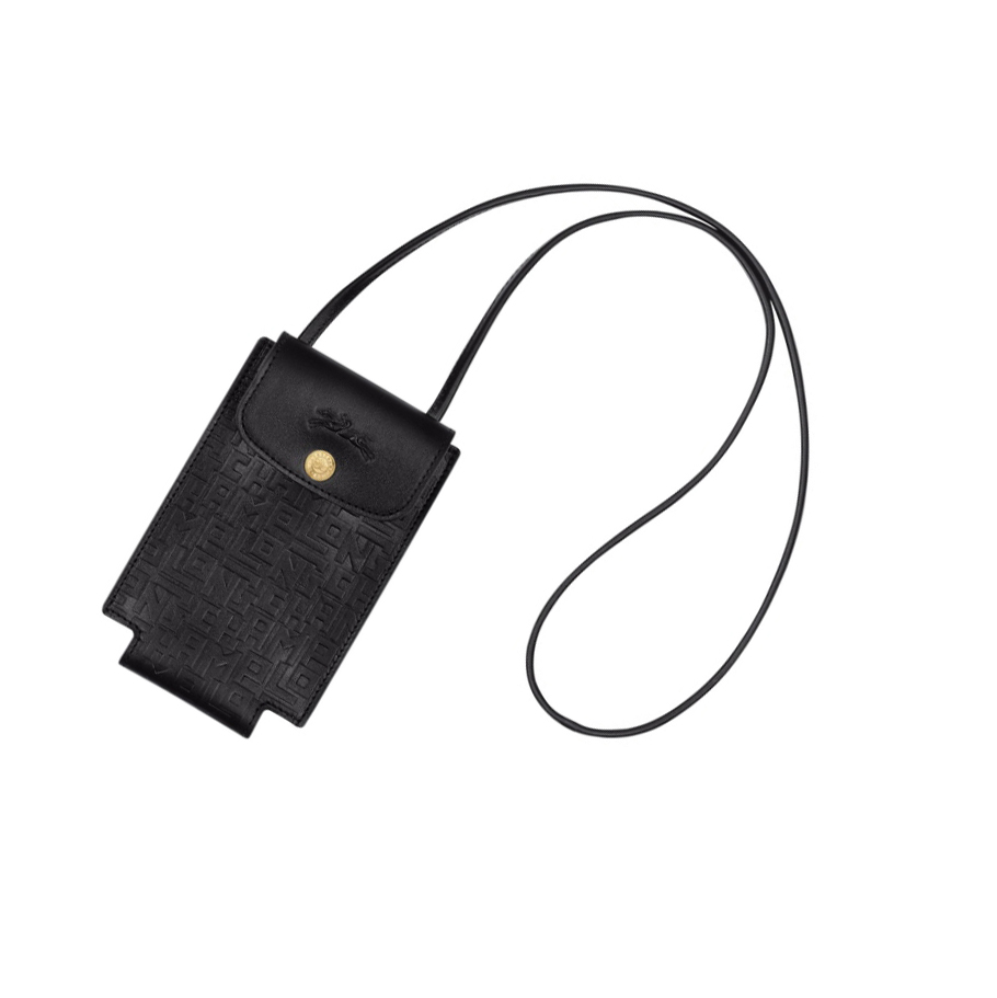 Fundas de Móvil Longchamp Le Pliage Cuir Lgp Mujer Negras | ES-EZML430