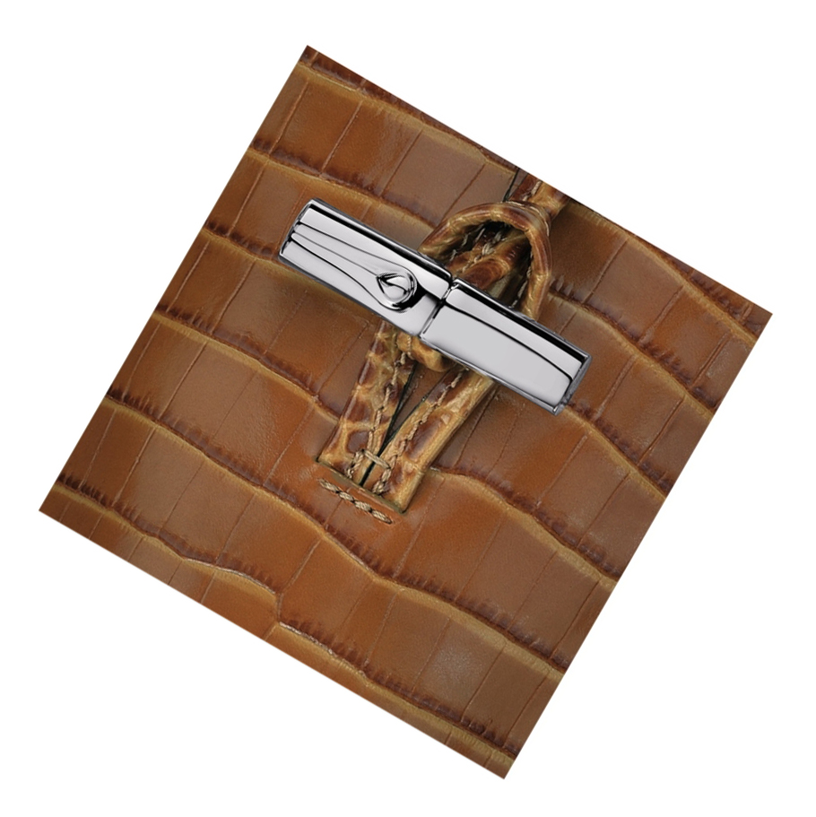 Fundas de Móvil Longchamp Roseau Croco Mujer Beige | ES-GTIW179
