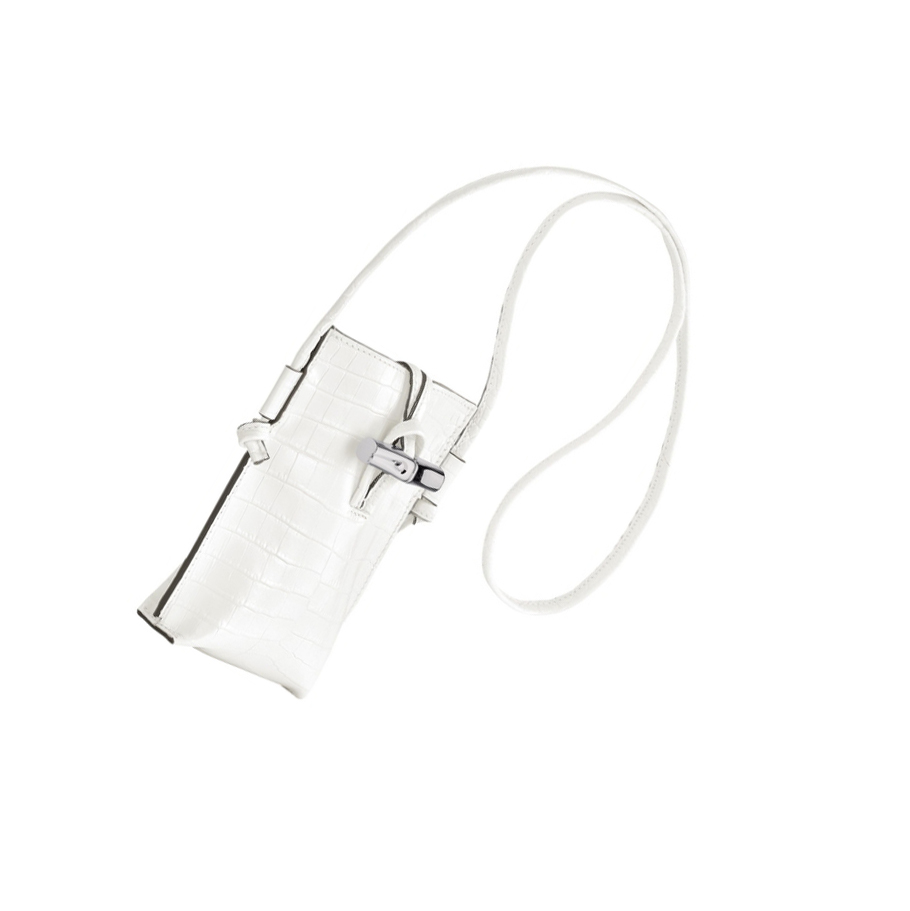 Fundas de Móvil Longchamp Roseau Croco Mujer Blancas | ES-JWYT409