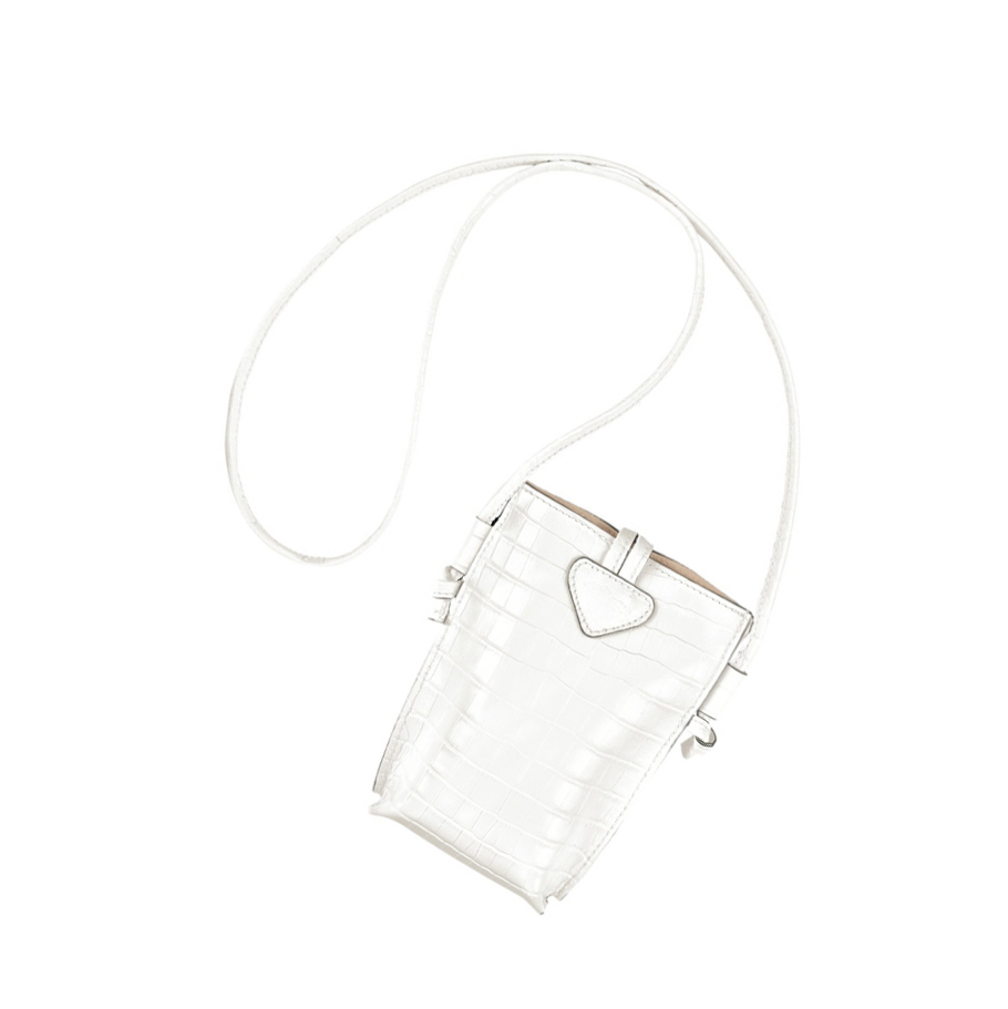 Fundas de Móvil Longchamp Roseau Croco Mujer Blancas | ES-JWYT409