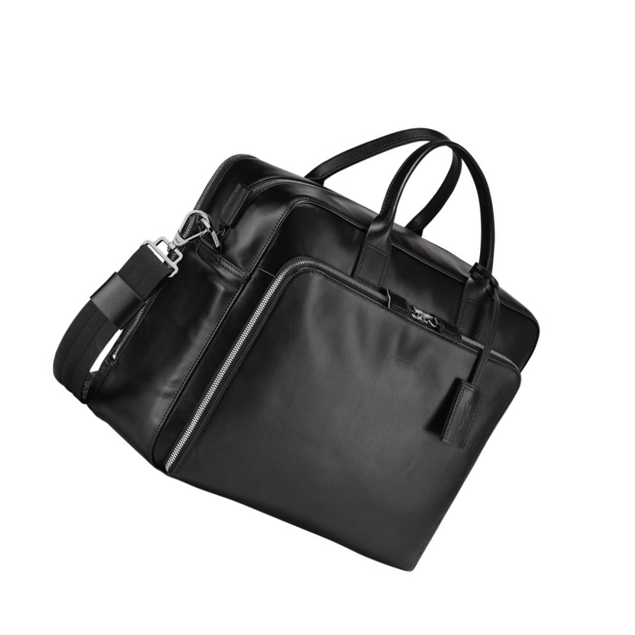 Maletín Longchamp Baxi L Hombre Negras | ES-AHOQ753