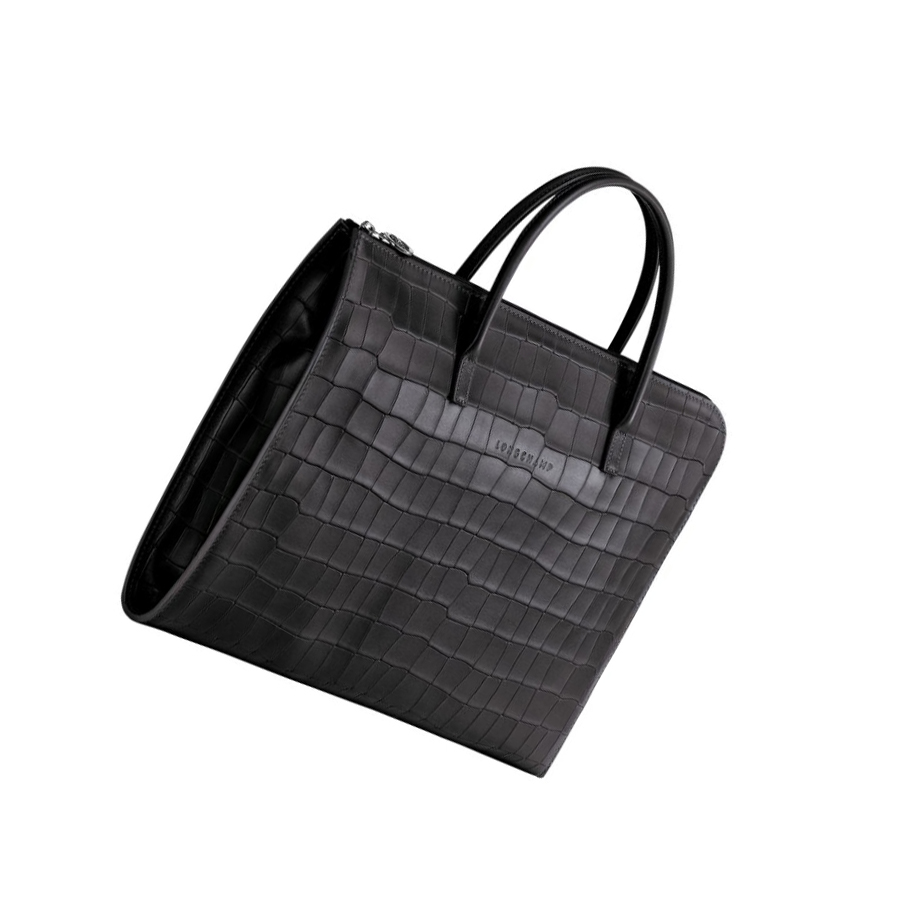 Maletín Longchamp Croco Block S Hombre Negras | ES-WXAT312