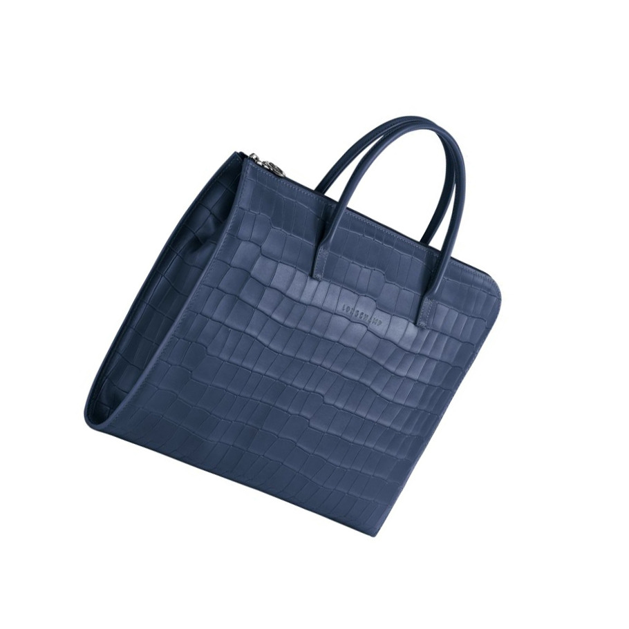 Maletín Longchamp Croco Block S Mujer Azul Marino | ES-PBNA729