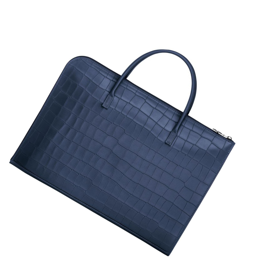 Maletín Longchamp Croco Block S Mujer Azul Marino | ES-PBNA729