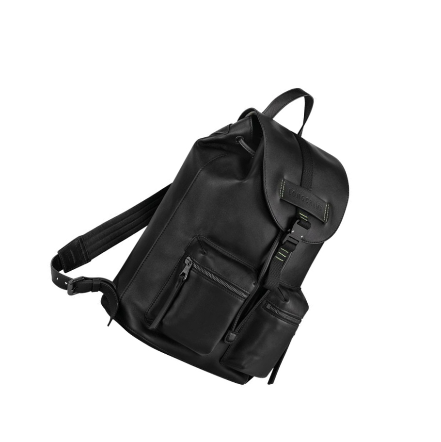 Mochilas Longchamp 3D Ultra Black M Hombre Negras | ES-BVDQ169