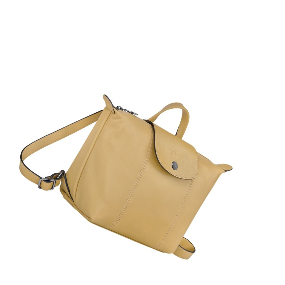 Mochilas Longchamp Le Pliage Cuir Mujer Beige | ES-FIWG163