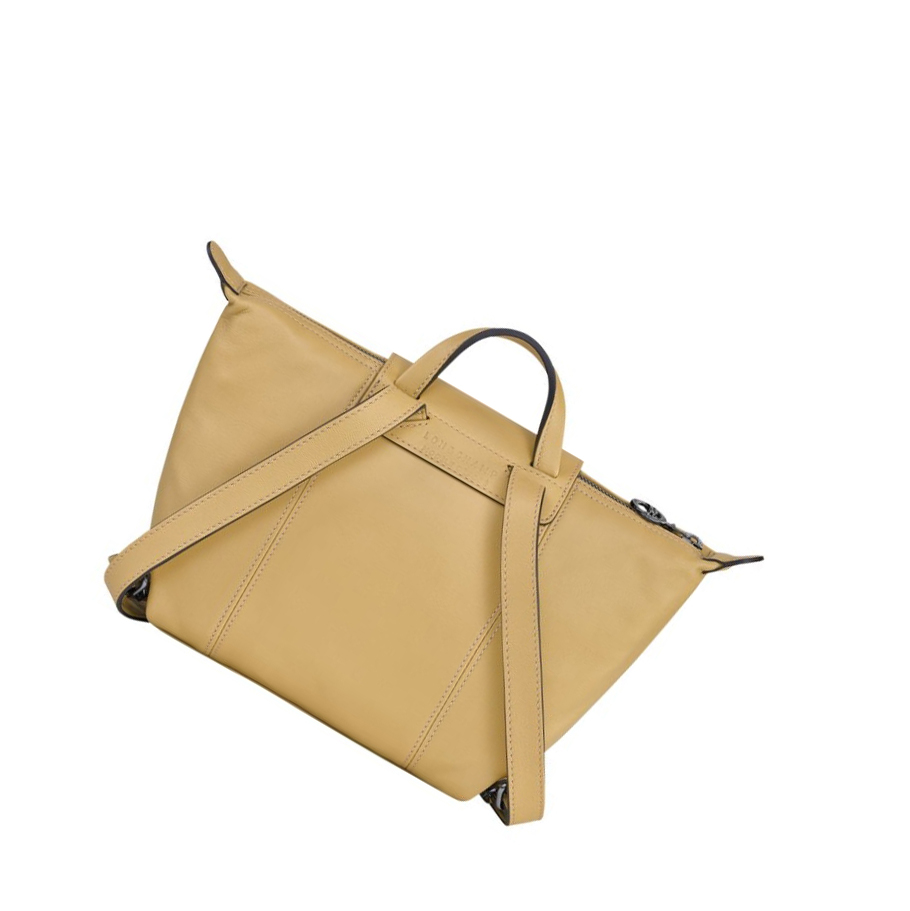 Mochilas Longchamp Le Pliage Cuir Mujer Beige | ES-FIWG163