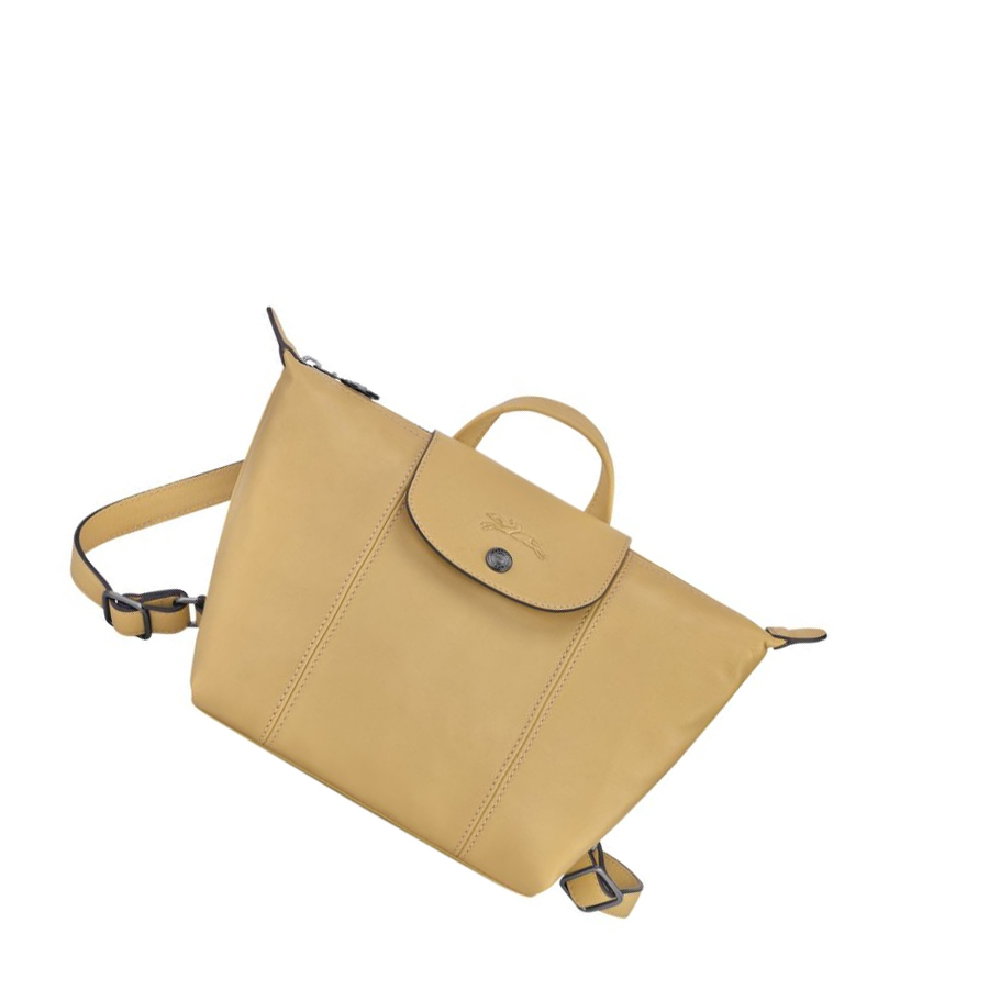 Mochilas Longchamp Le Pliage Cuir Mujer Beige | ES-FIWG163