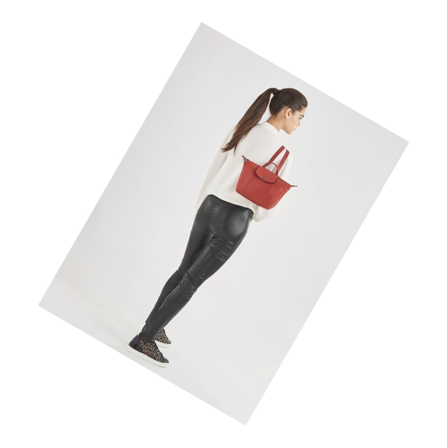 Mochilas Longchamp Le Pliage Cuir Mujer Rojas | ES-GMBU162