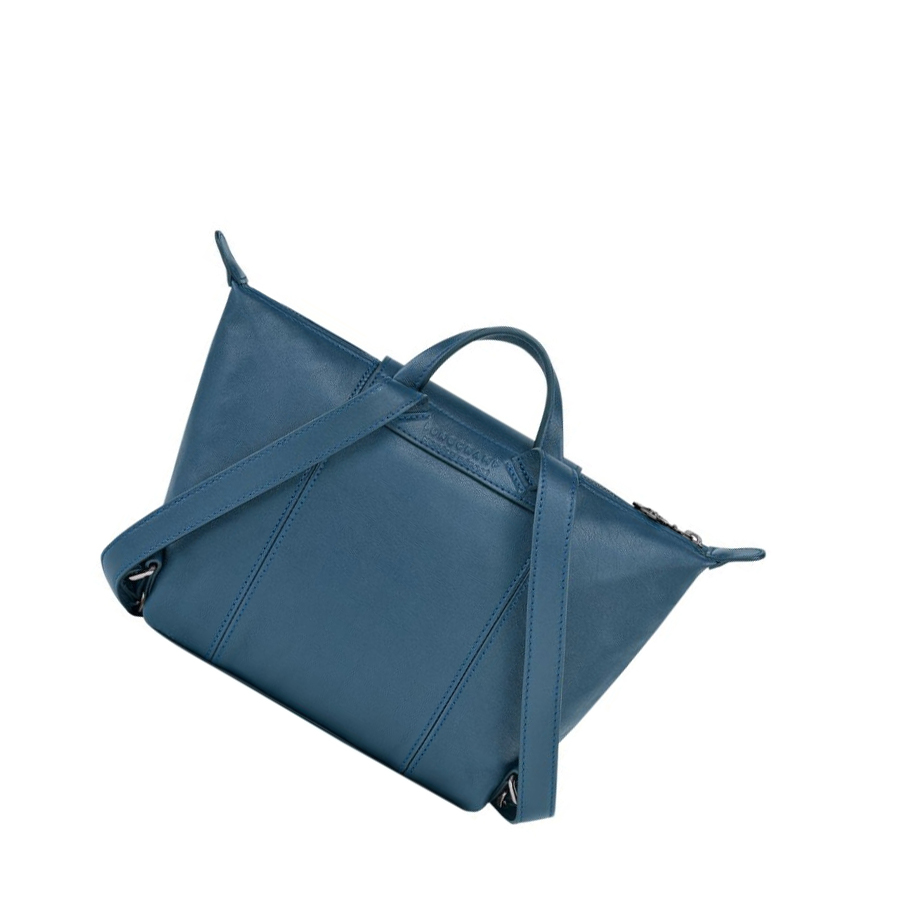 Mochilas Longchamp Le Pliage Cuir Mujer Azules | ES-GZQK136