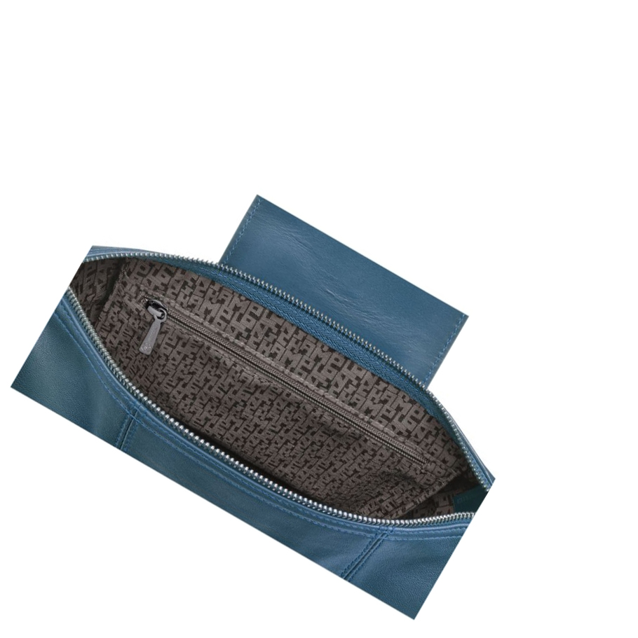 Mochilas Longchamp Le Pliage Cuir Mujer Azules | ES-GZQK136