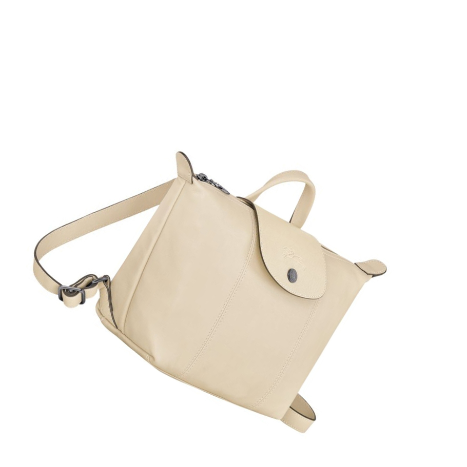 Mochilas Longchamp Le Pliage Cuir Mujer Beige | ES-KVHY708
