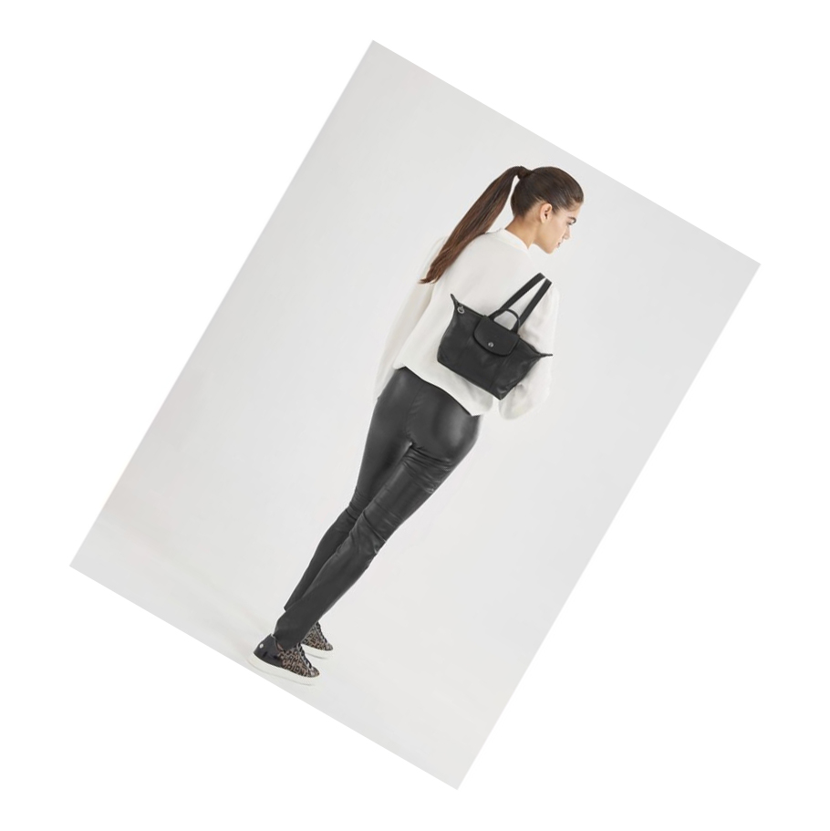 Mochilas Longchamp Le Pliage Cuir Mujer Negras | ES-KZMS365