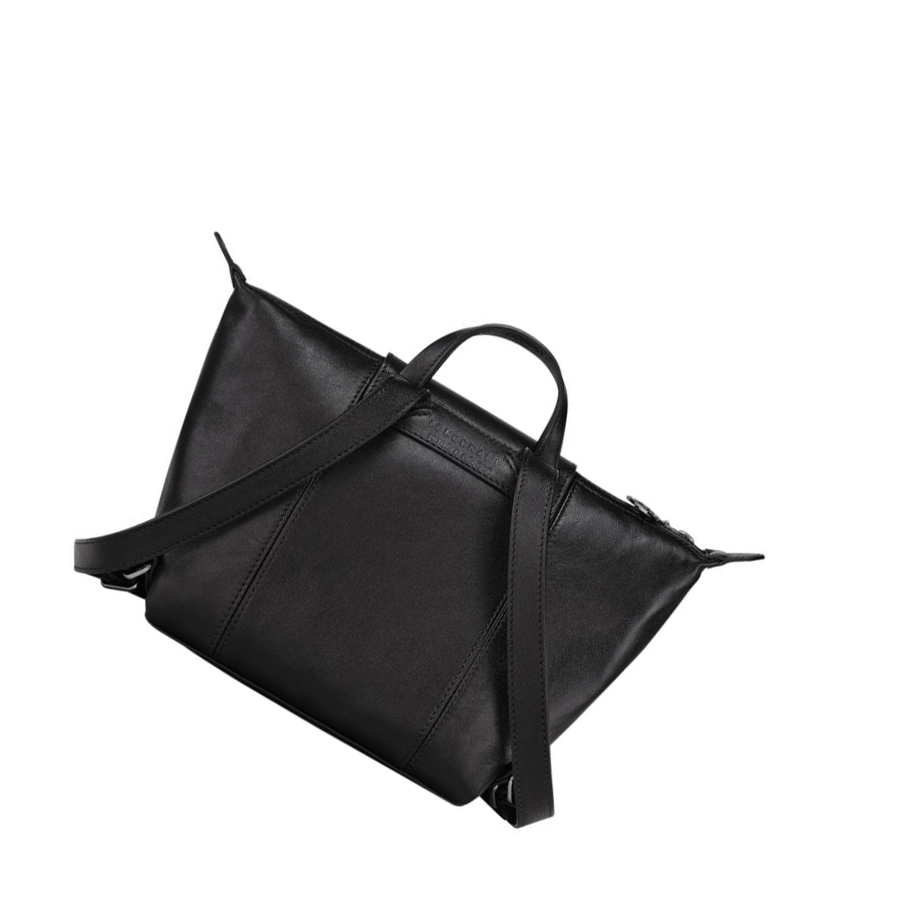 Mochilas Longchamp Le Pliage Cuir Mujer Negras | ES-KZMS365